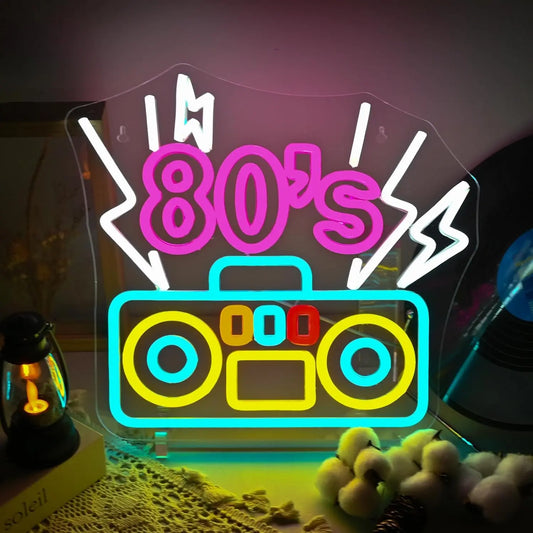 80s Neon Signs Tape Recorder